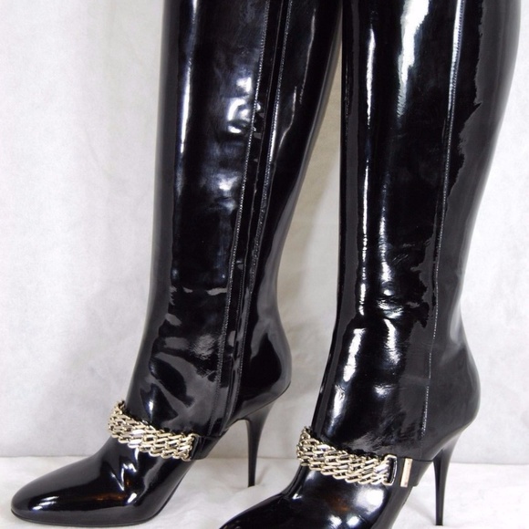 Patent Leather Knee High Boots 